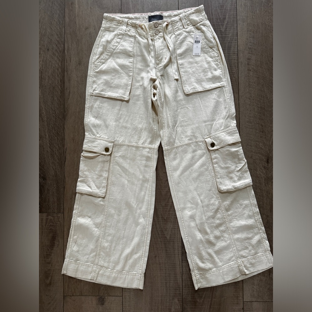 Anthropologie linen cargo pants